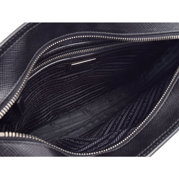 Prada Saffiano Black Shoulder Bag by - Picture 8 of 11